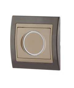 POUSSOIR ROND LUM. LED + CADRE JADE MARRON